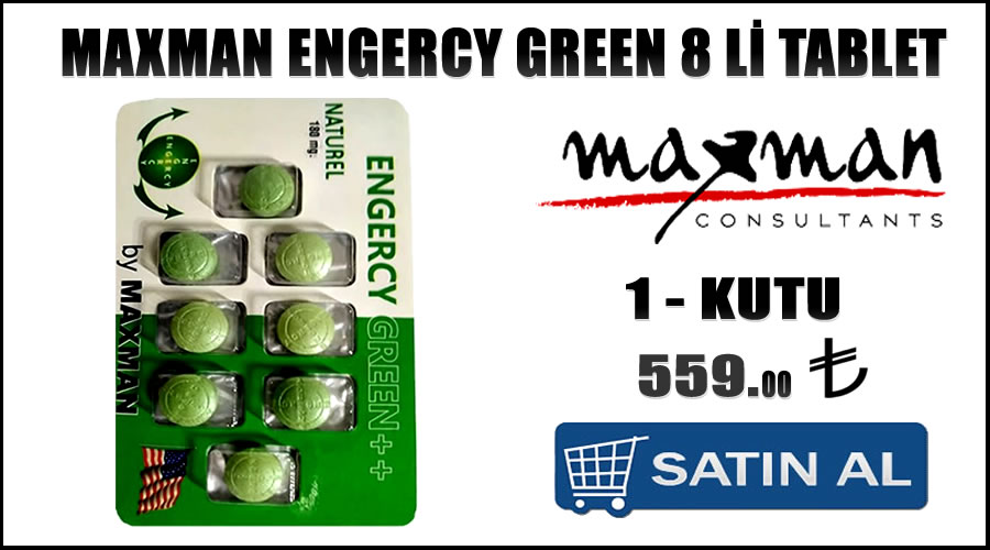 Maxman engercy green 180 mg hap siparişi